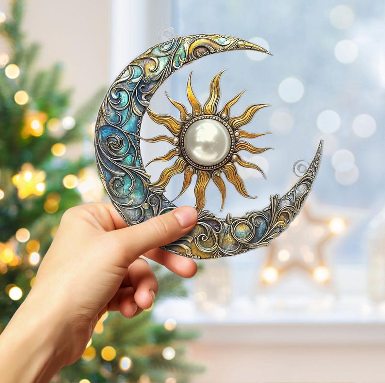 Crescent Moon and Sun Acrylic Window