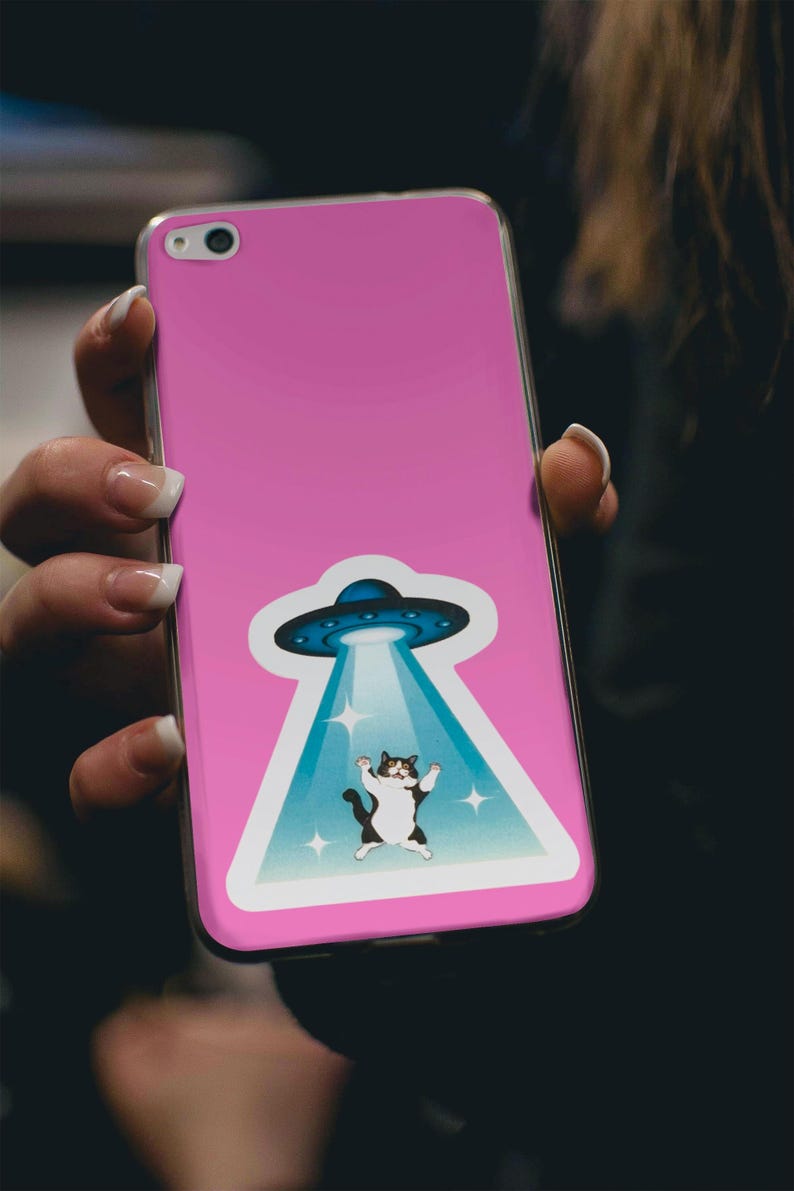 Cat Abducted by UFO Sticker