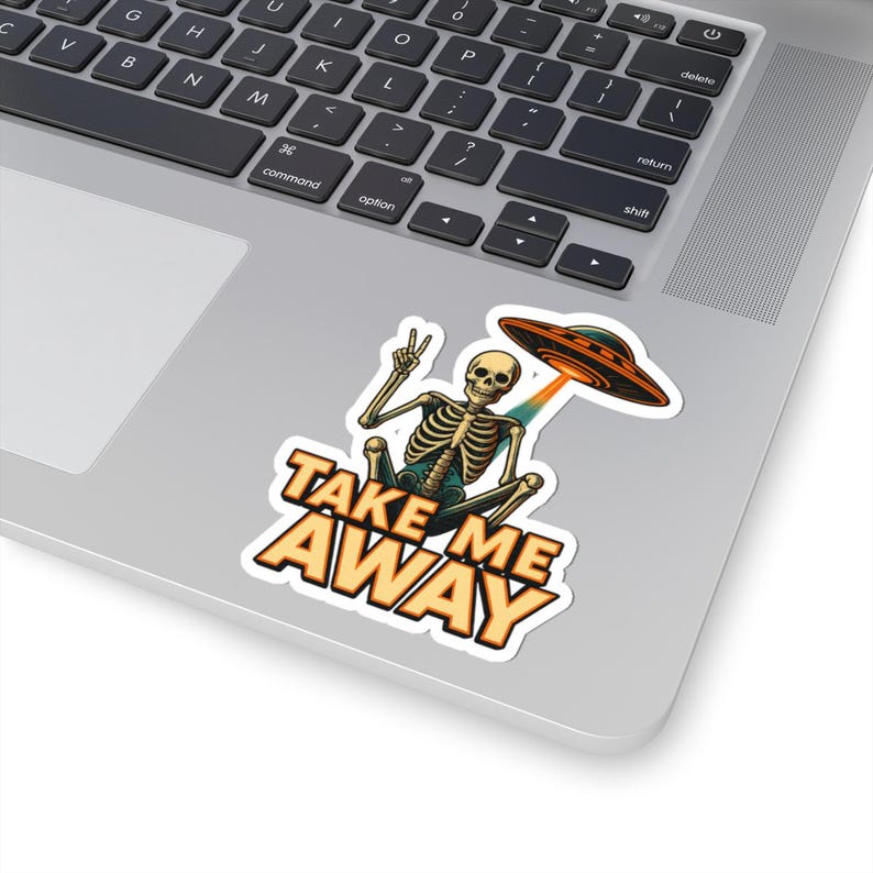 Take Me Away, Funny Skeleton, UFO Sticker