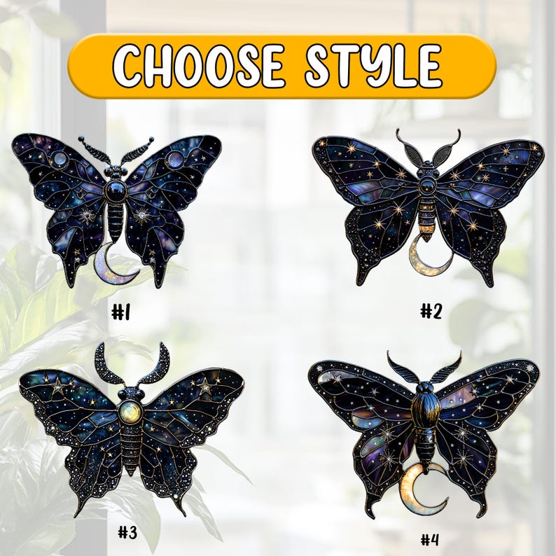Cosmic Butterfly Stain Glass Suncatcher