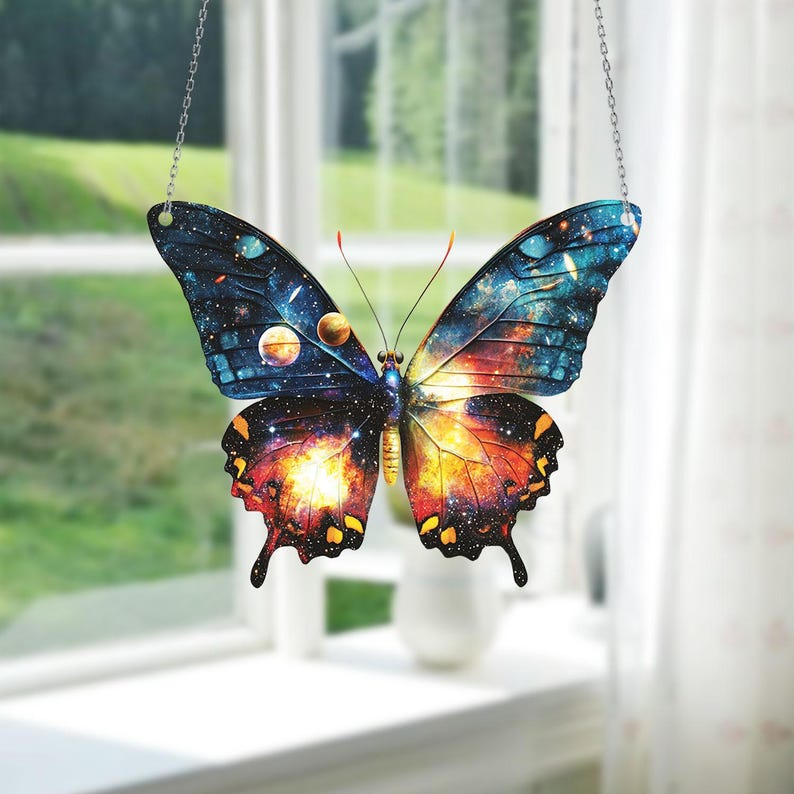 Galaxy Butterfly Acrylic Window
