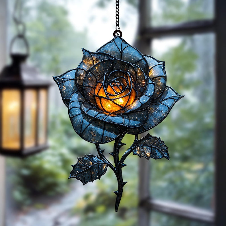 List Galaxy Rose Stain Glass Suncatcher