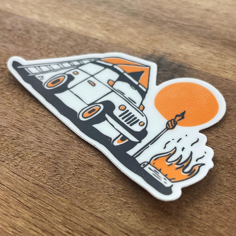 Jeep Camping Sunset Sticker