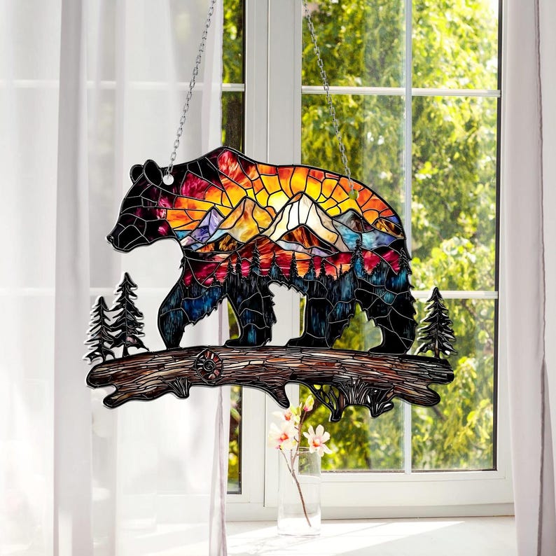 Bear Mountain Acrylic Window Hanging