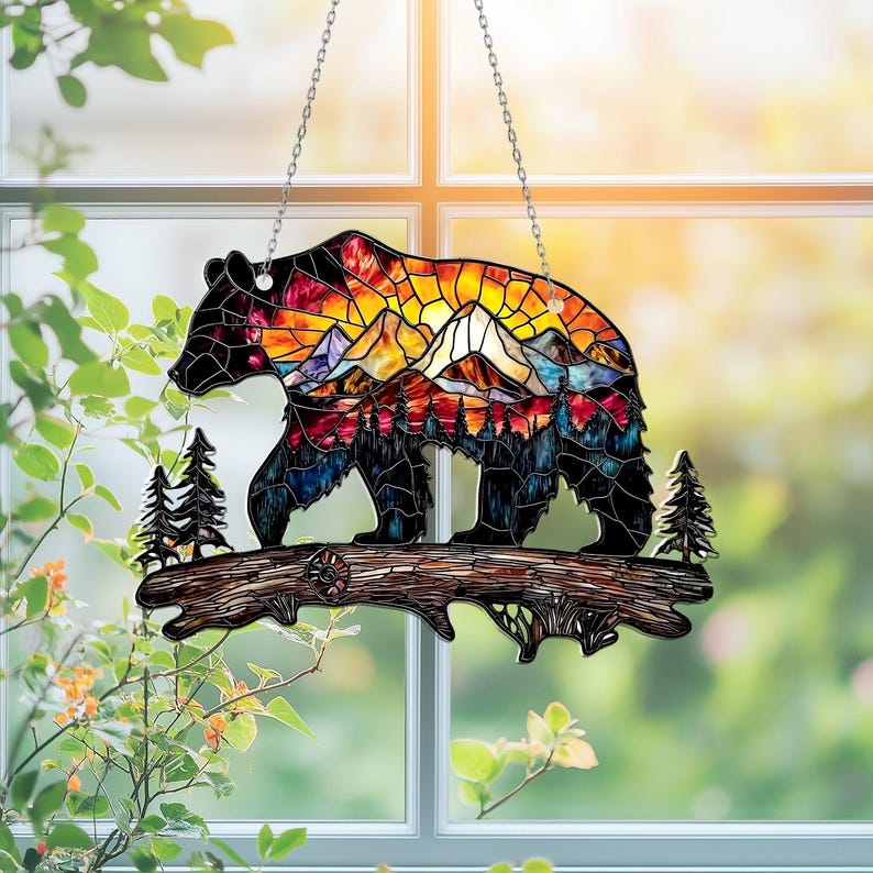 Bear Mountain Acrylic Window Hanging
