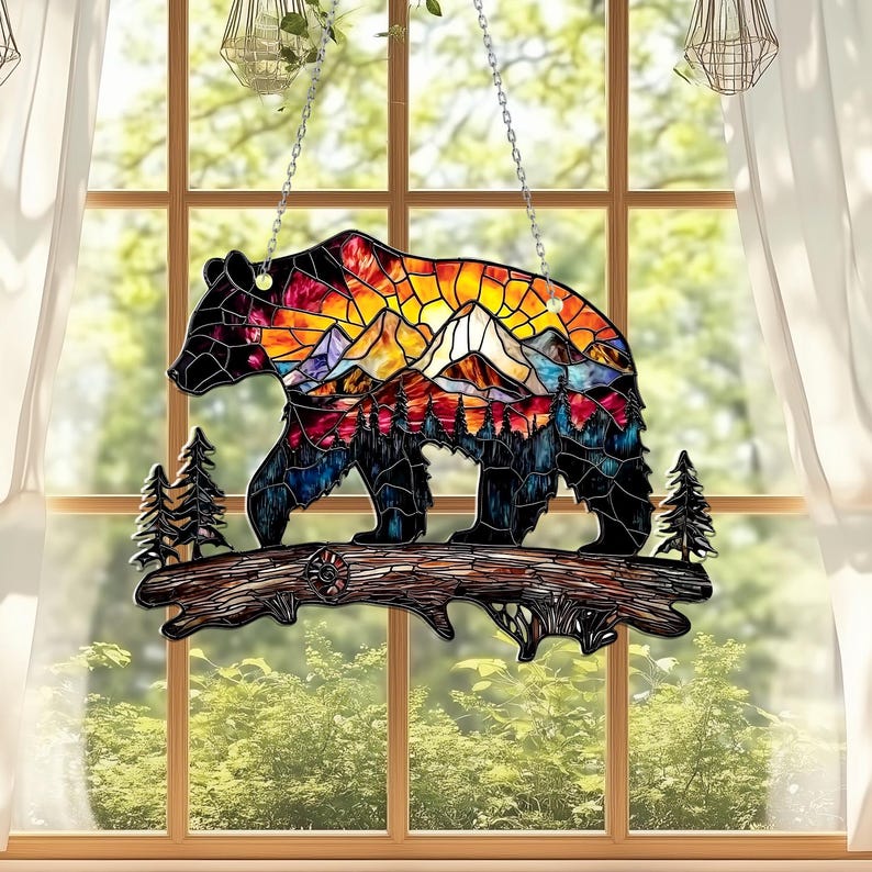 Bear Mountain Acrylic Window Hanging