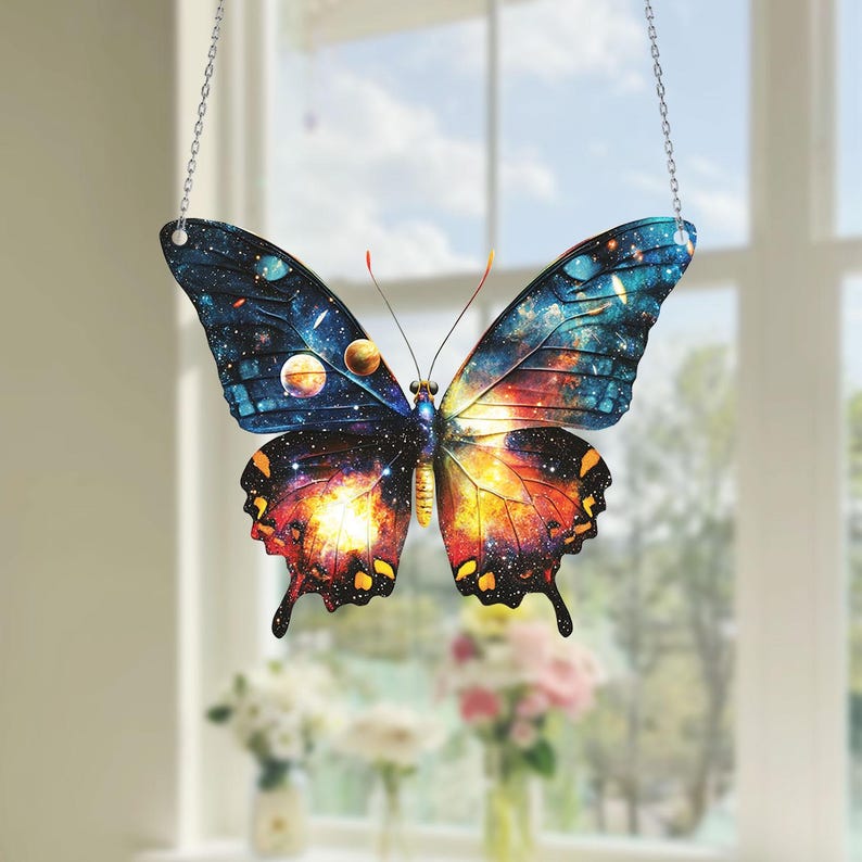 Galaxy Butterfly Acrylic Window