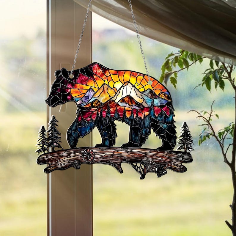 Bear Mountain Acrylic Window Hanging