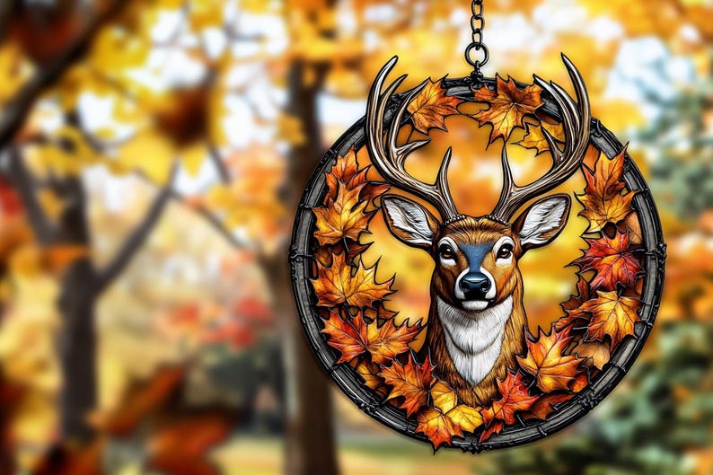 Autumn Deer Acrylic Window Hanging