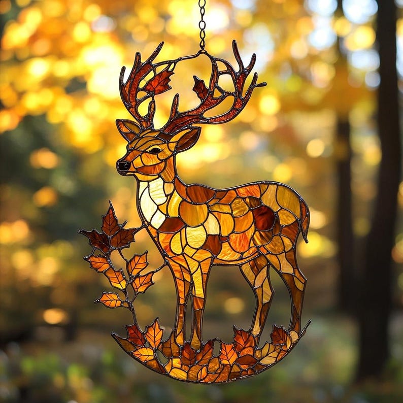 Fall Deer Acrylic Window Hanging