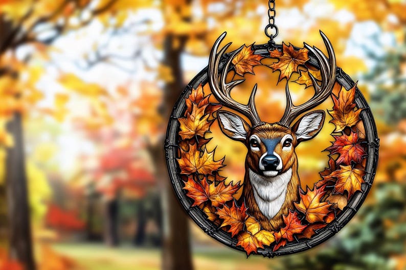 Autumn Deer Acrylic Window Hanging