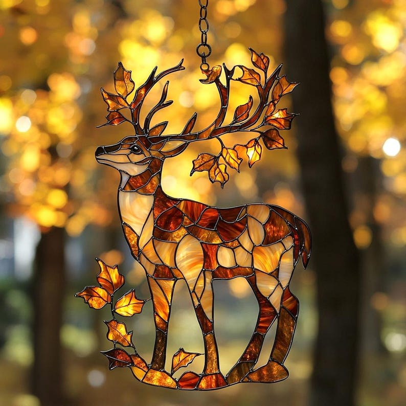 Fall Deer Acrylic Window Hanging