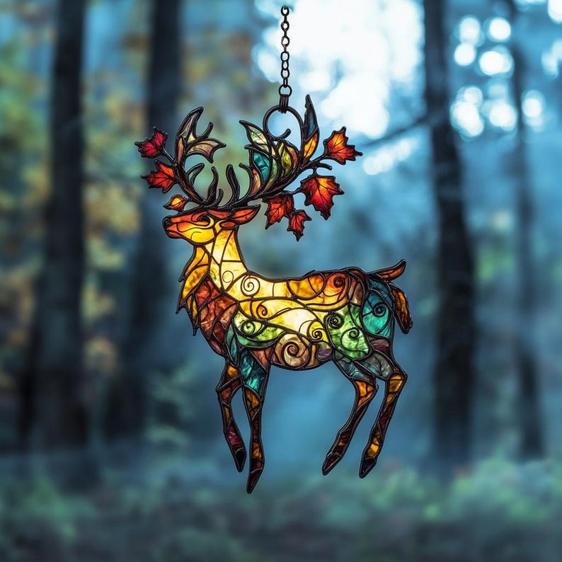 Autumn Deer Acrylic Window Hanging