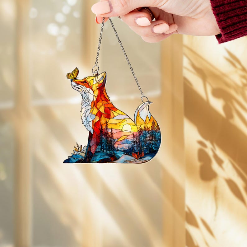 Fox Acrylic Window Hanging