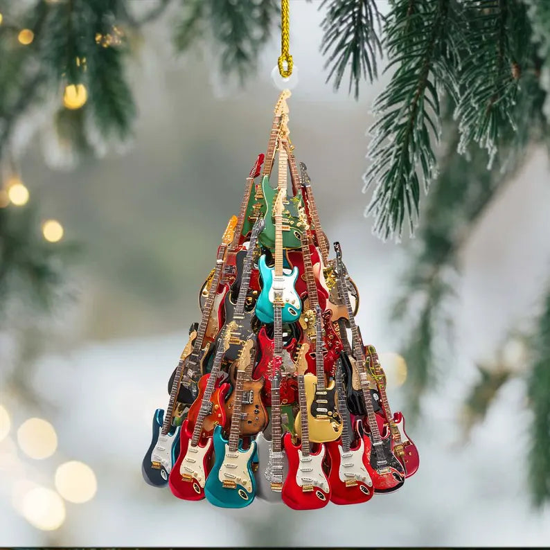 Electric Guitar Christmas Tree Ornament 2025
