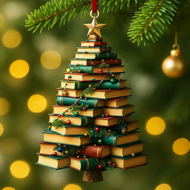 Christmas Book Tree Acrylic Ornament