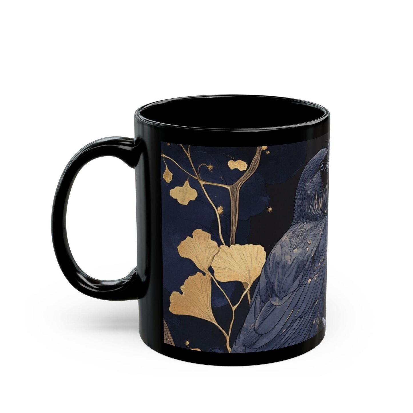 Raven Couple Mug, Gothic Bird Coffee Cup, Celestial Crow Tea Mug