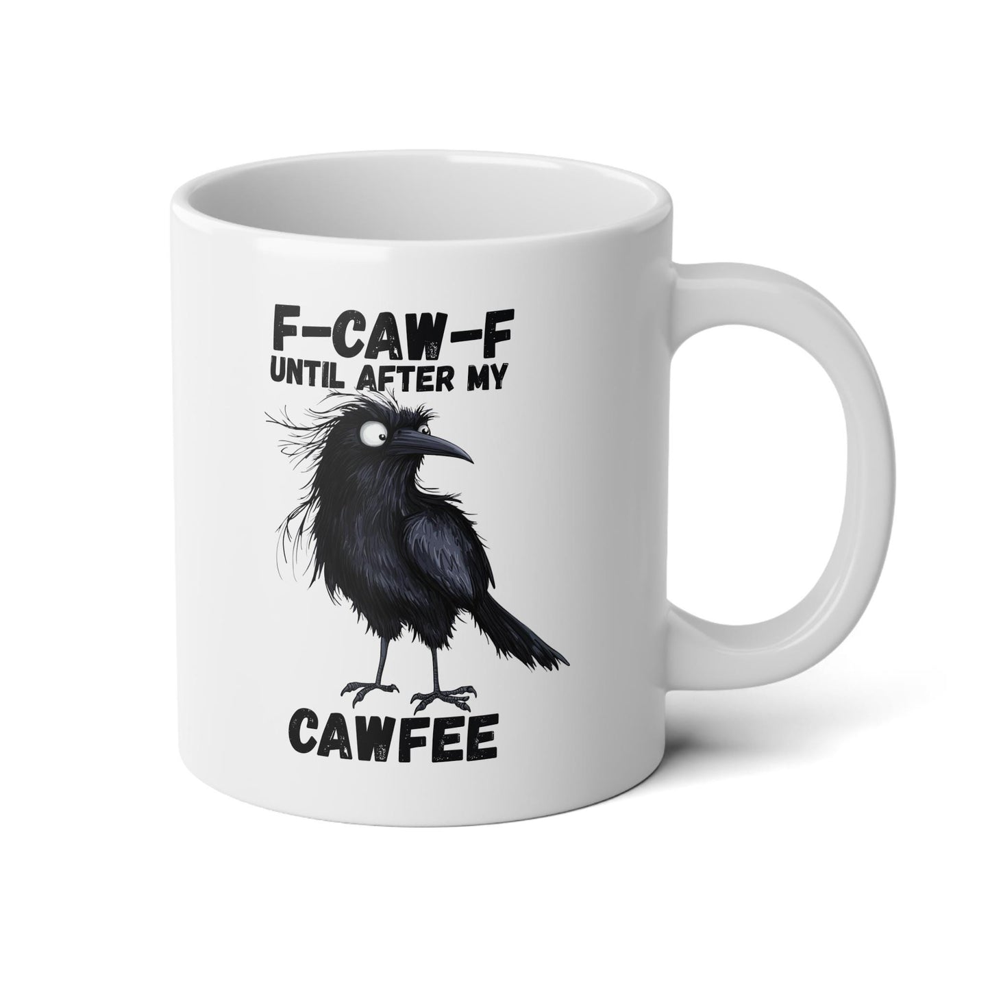 F-caw-f Crow Jumbo Mug Crow Perfect for Coffee Lover Black Bird Lovers