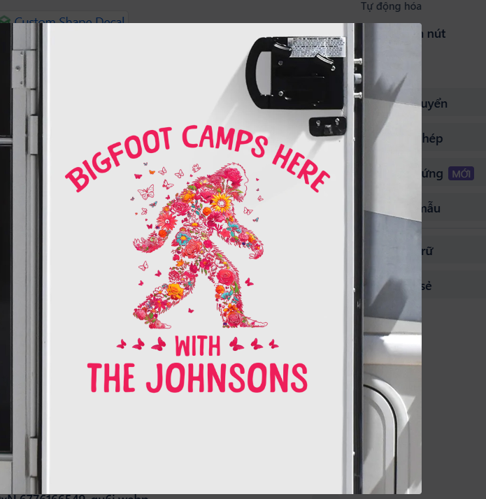 Bigfoot Camps Here - Personalized Bigfoot Decal