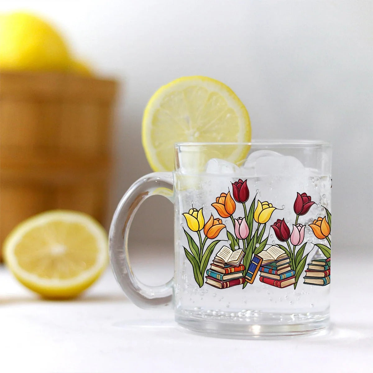 Tulip & Book - Personalized Book Glass Mug