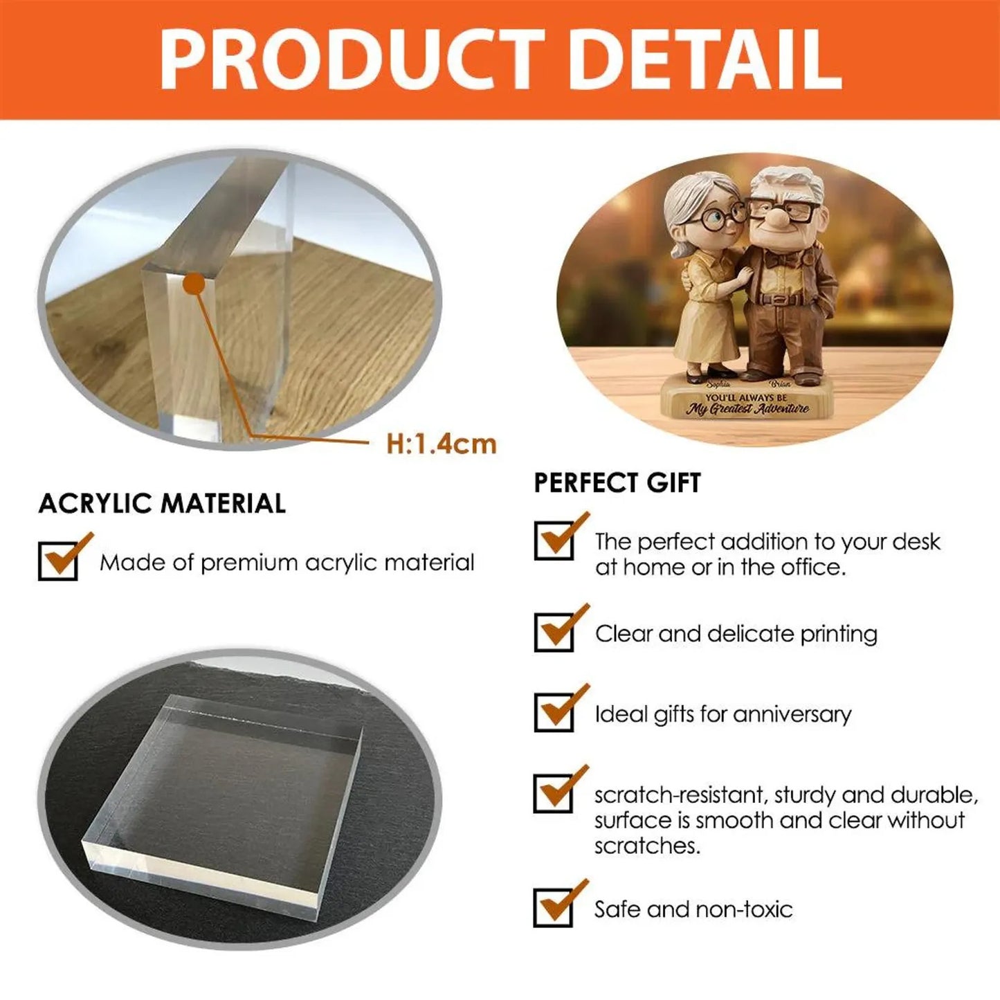 Old Couple Acylic Plaque - Personalized Couple Acrylic Plaque