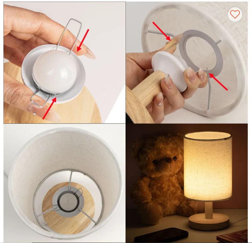 Books Just A Girl Who Loves Books Wood Base Fabric Lamp, Retro Home Décor Gift