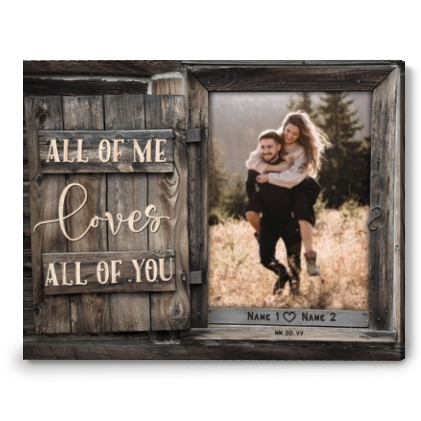All of Me Loves All of You - Personalized Couple Canvas And Poster