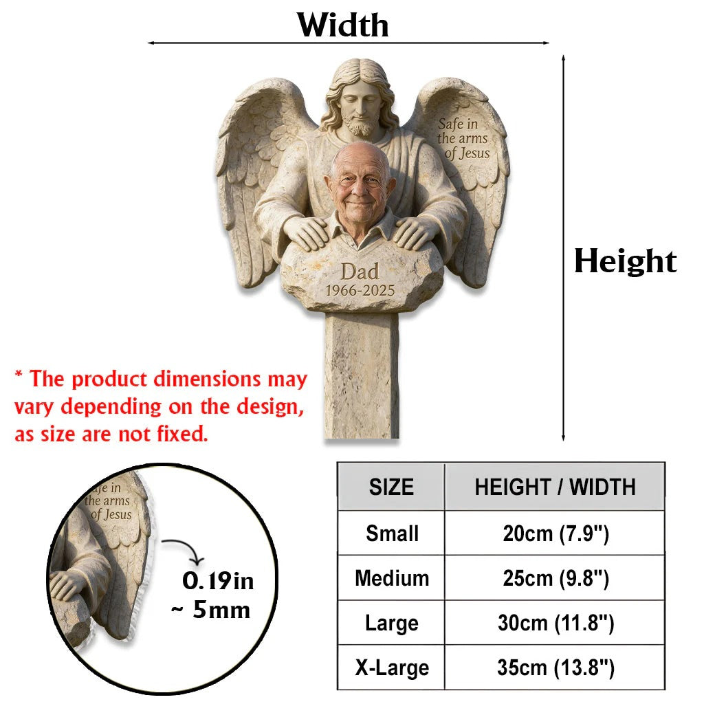 Safe In The Arms Of Jesus - Personalized Memorial Acrylic Garden Sign