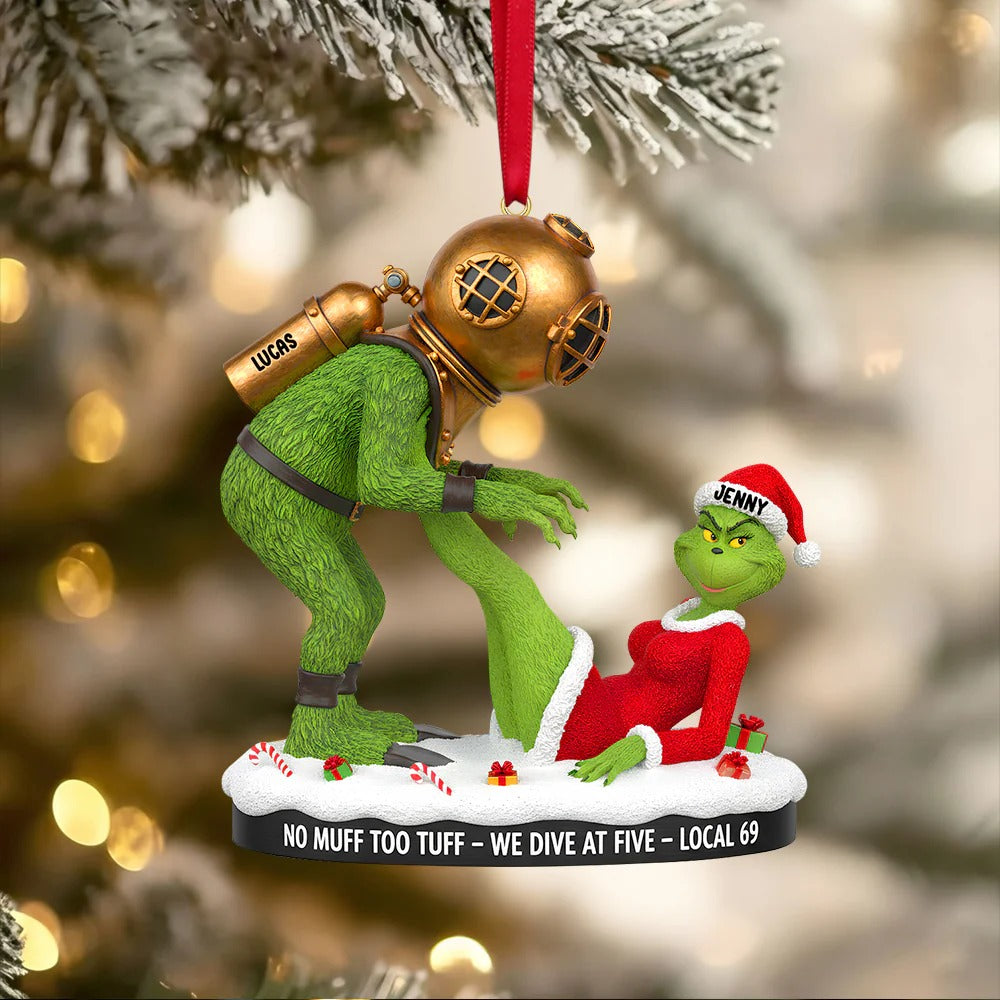 Green Monster Couple - Personalized Gifts For Couple Ornament
