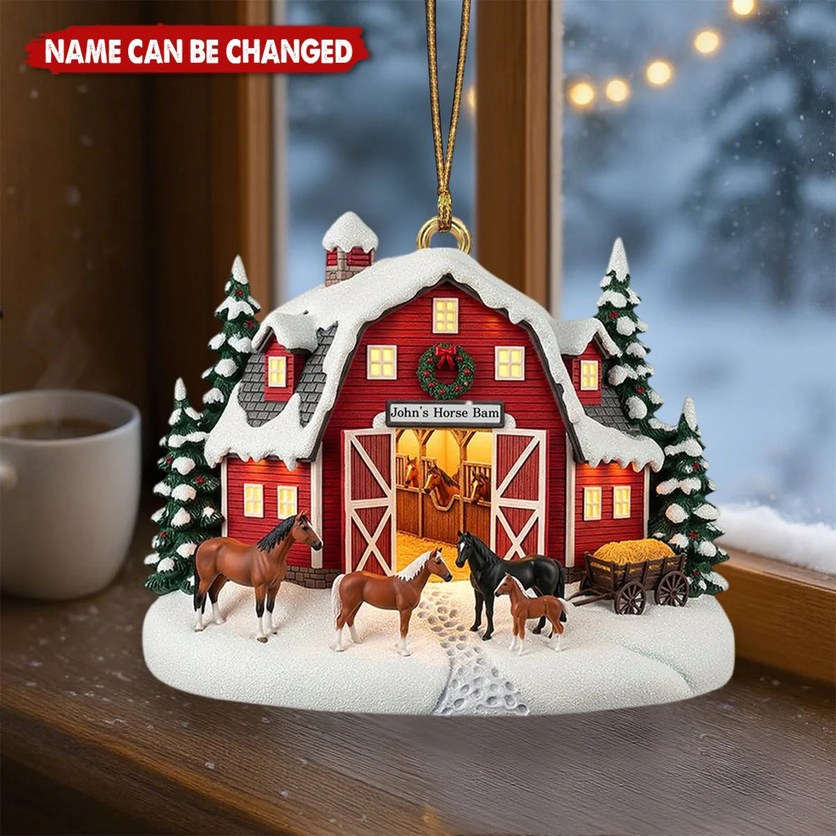 Farm Style - Personalized Christmas Acrylic Ornament, Gifts for Horse