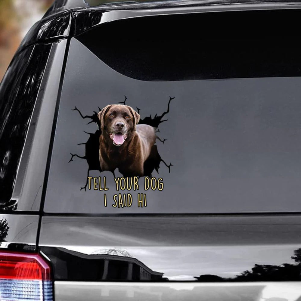Funny Labrador Car Sticker, Dog Decal