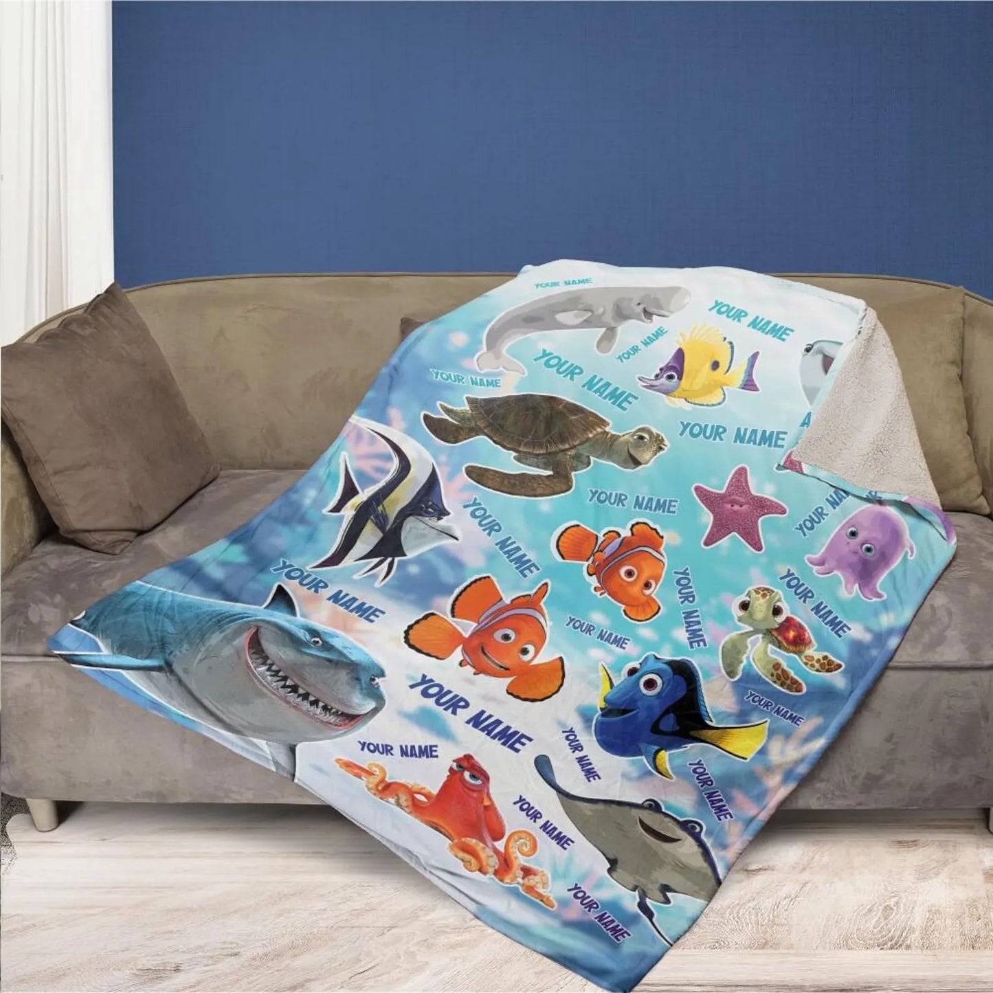 Personalized Finding Fish Blanket
