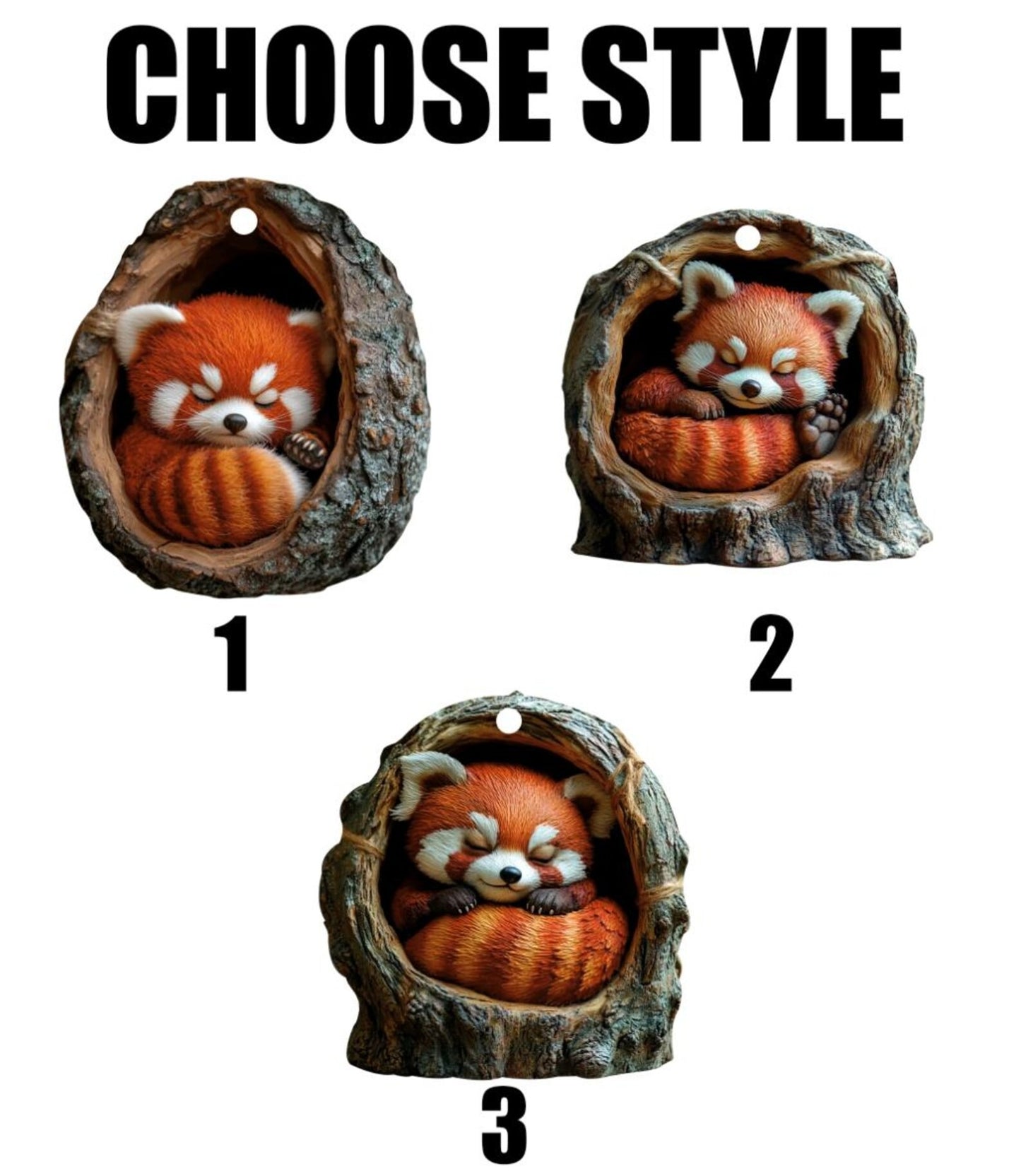 Cute Red Panda Ornament Panda Wood Ornament