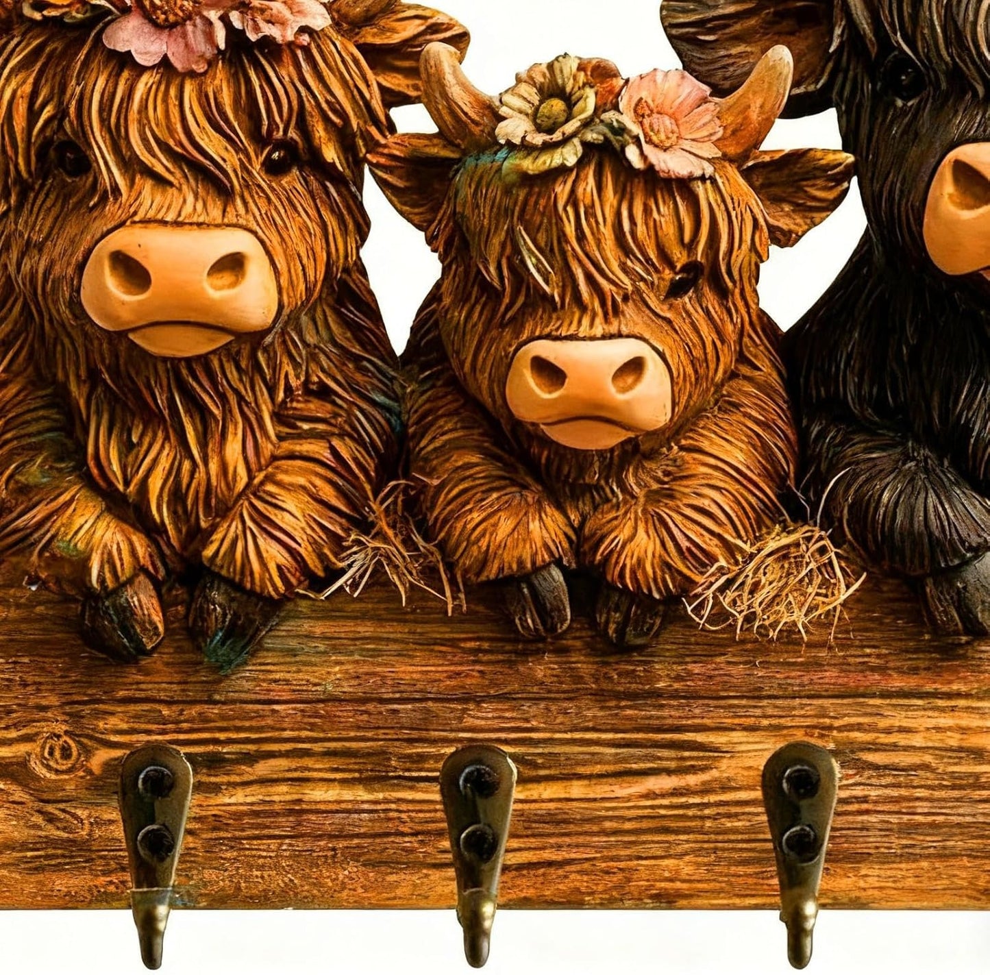 Cute Highland Cow - Custom Shaped Key Rack