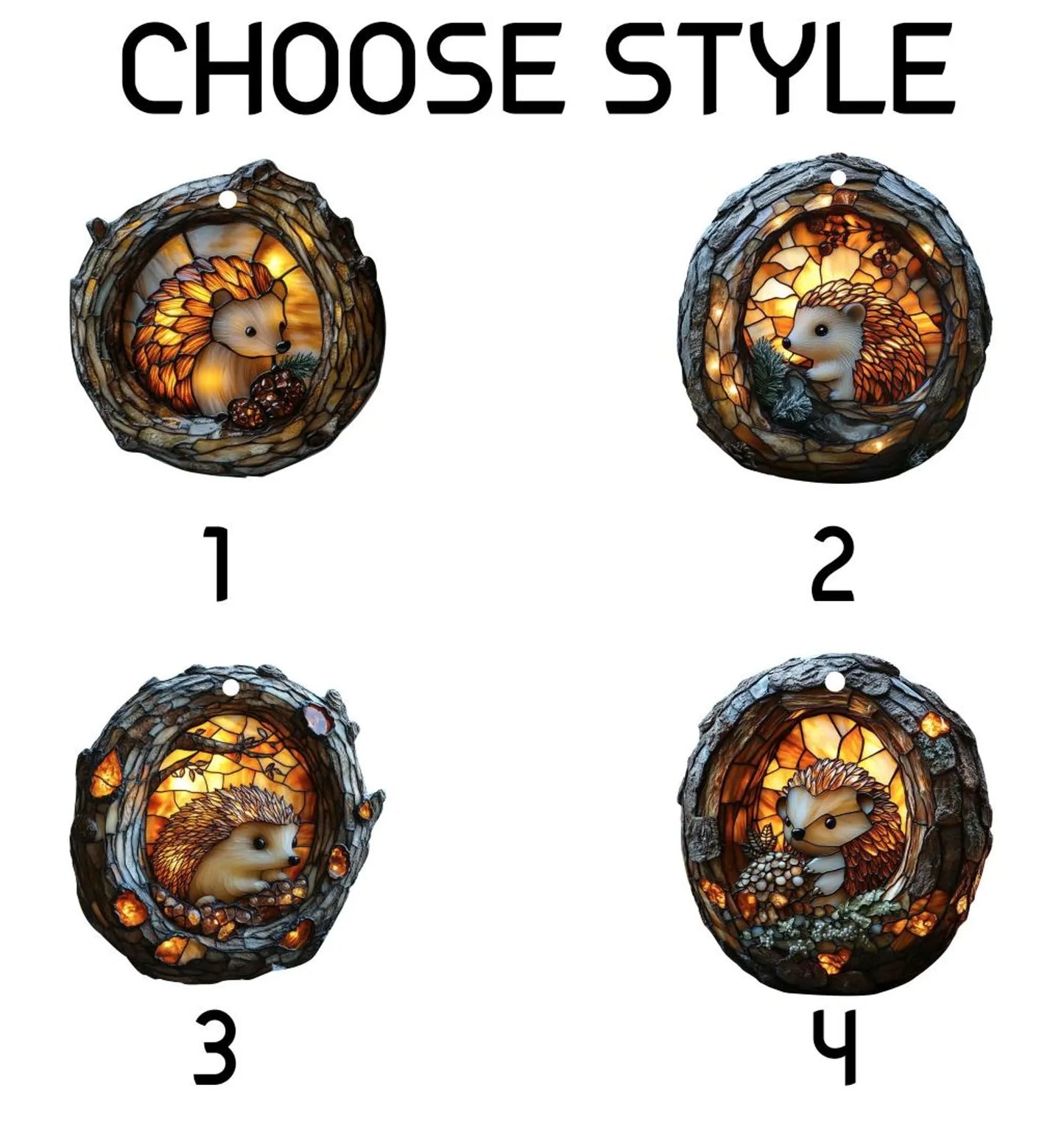 Cute Hedgehog Wood Ornament