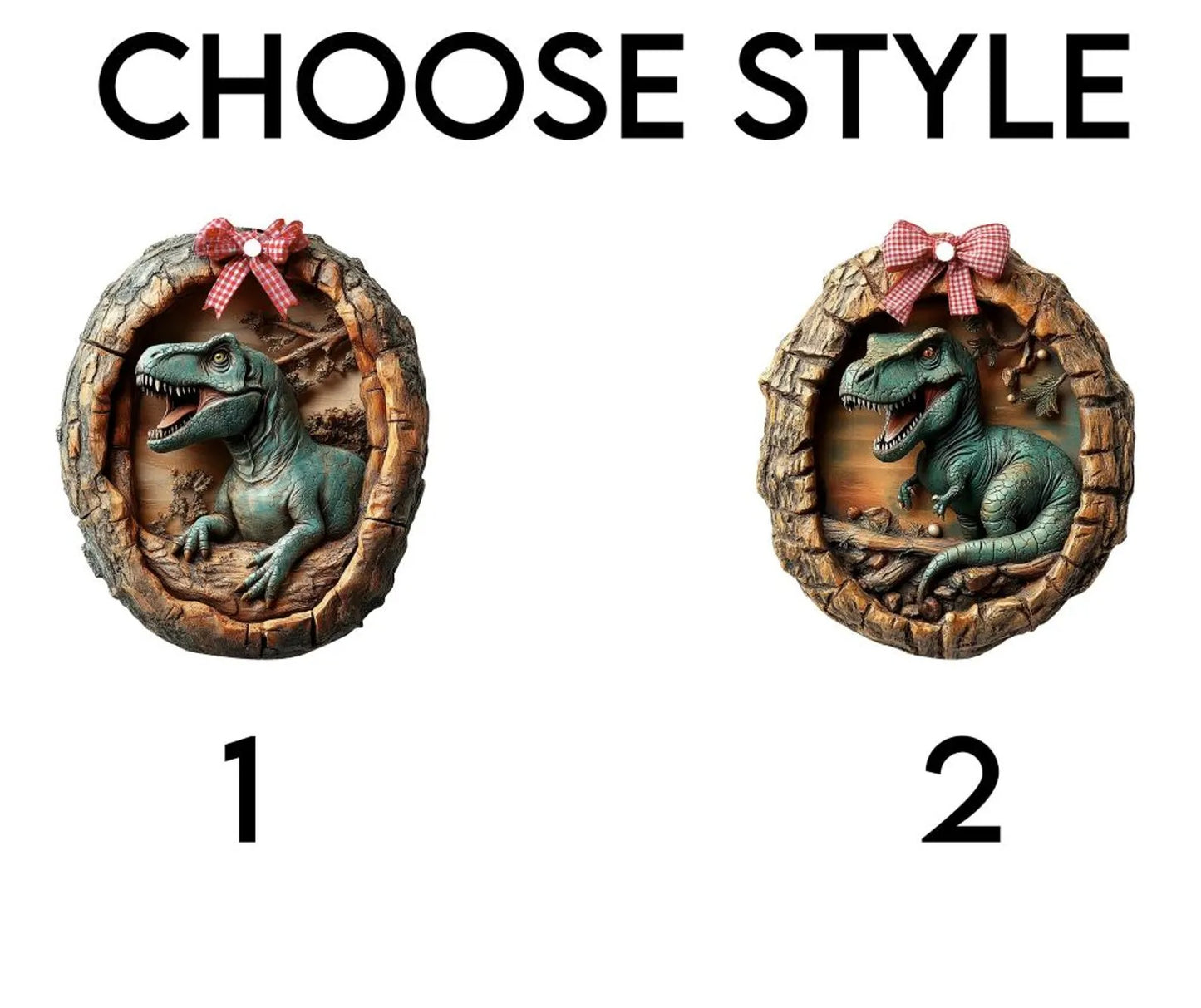 Cute Dinosaur Wood Ornament