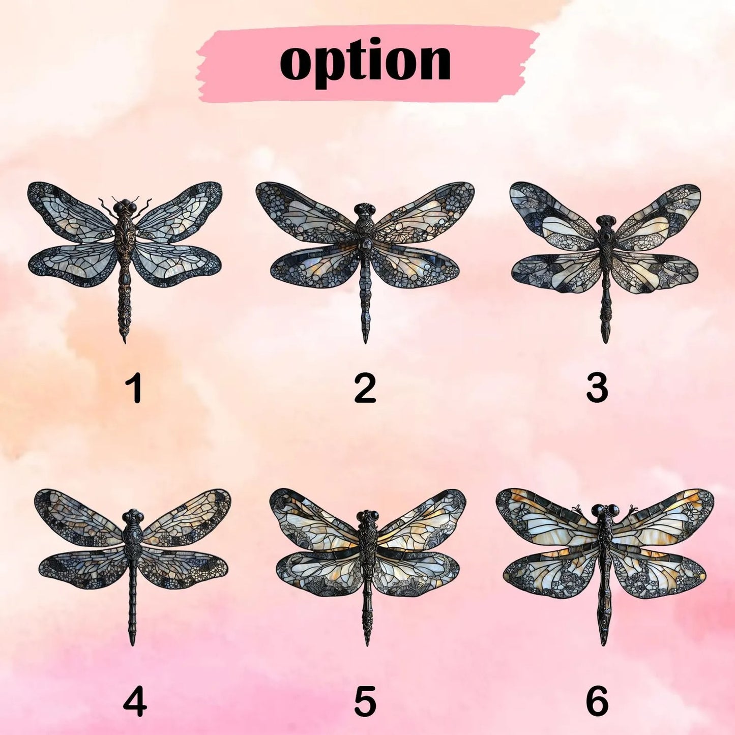 Iridescent Dragonfly Faux Acrylic Window, Acrylic Window Hanging