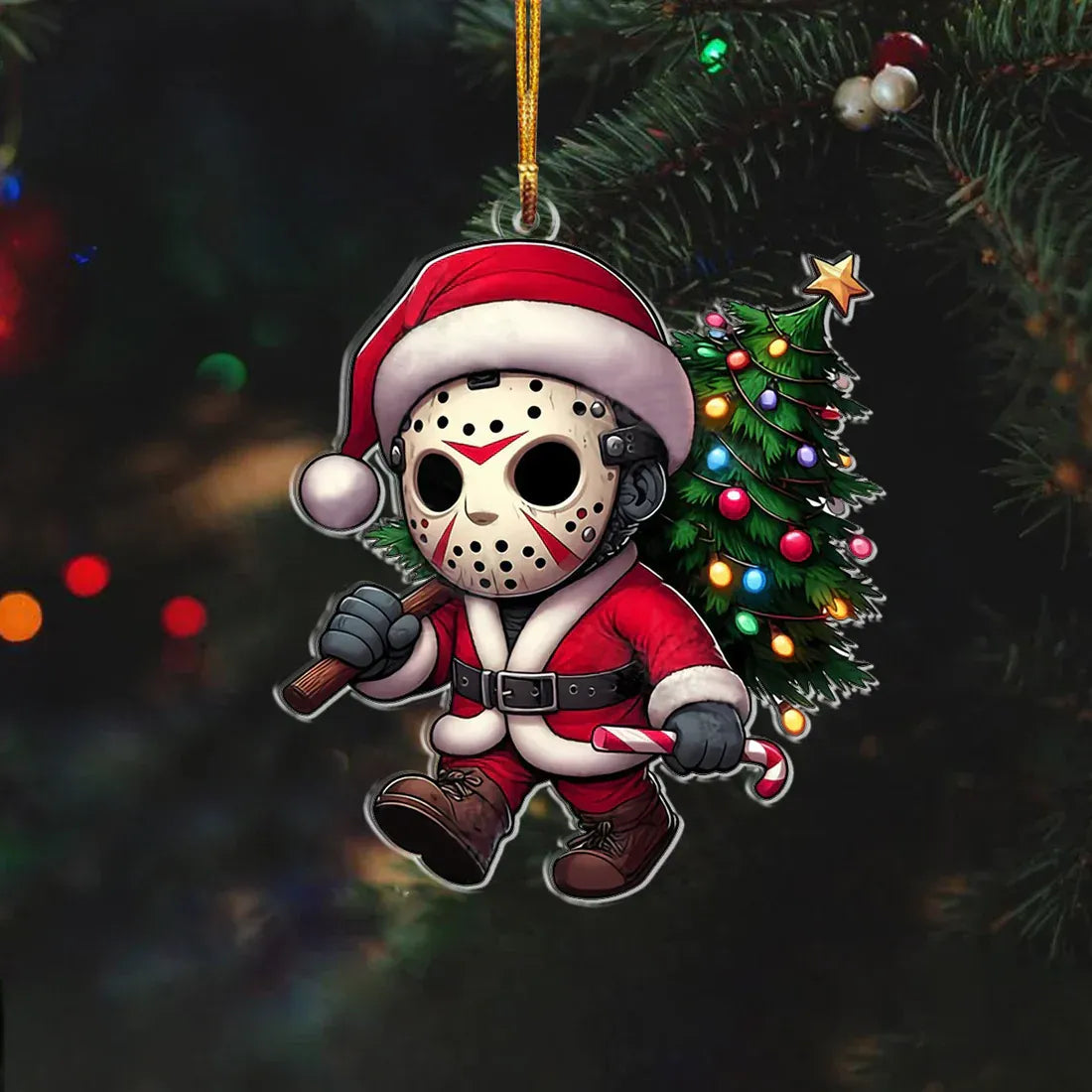 Funny Christmas Horror Christmas Ornament