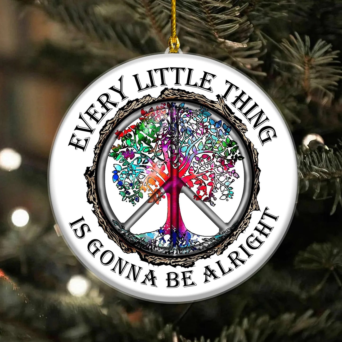 Growing Old Together - Couple Personalized Ceramic Circle Ornament