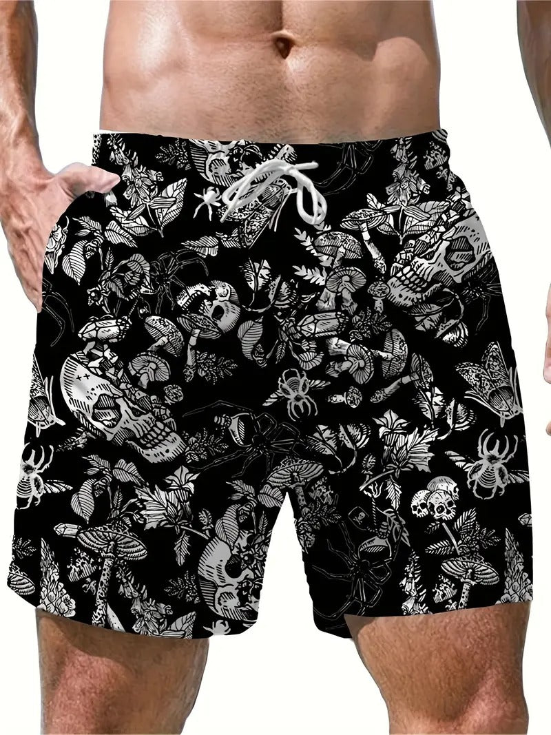 Skulls Floral Beach Short Quick Dry