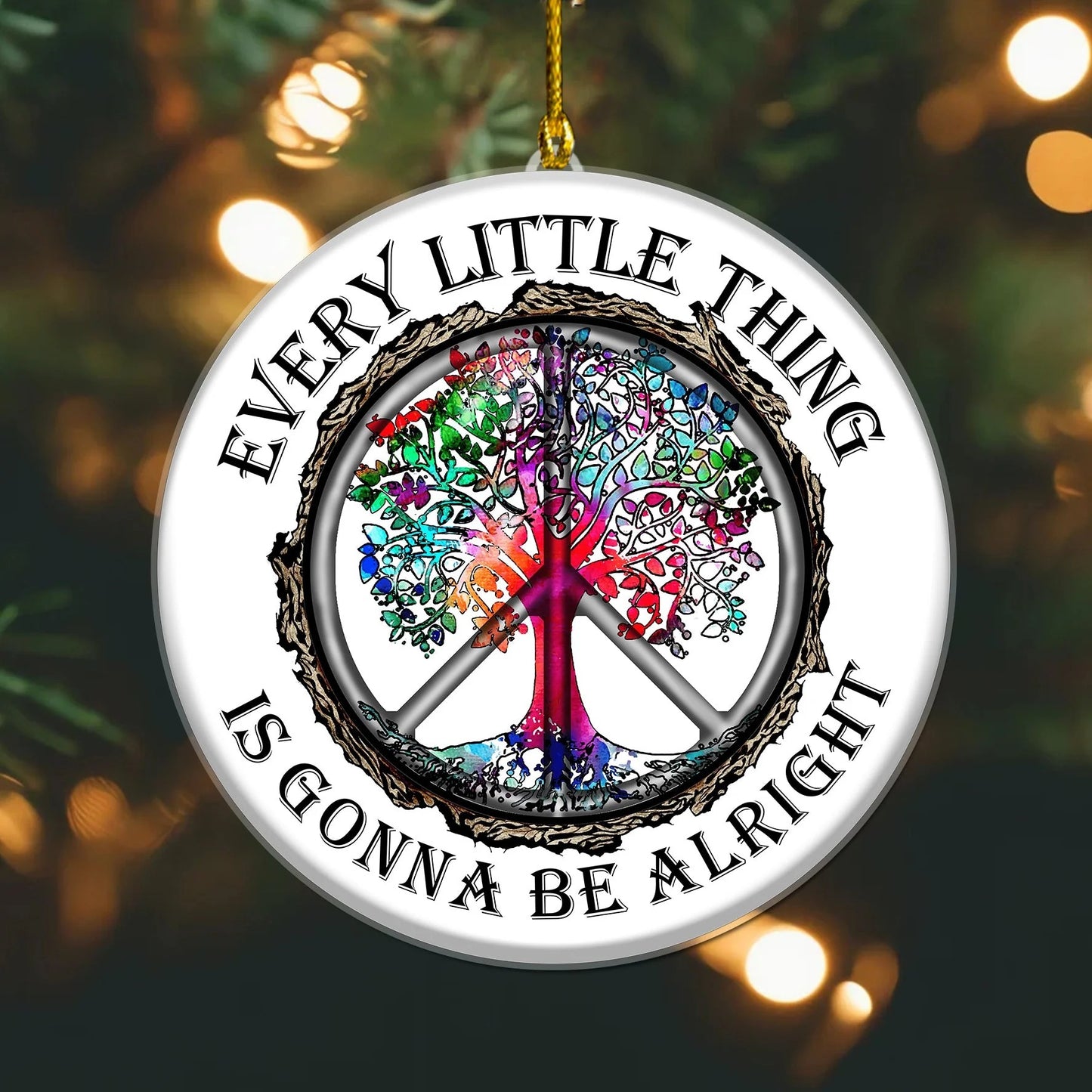 Growing Old Together - Couple Personalized Ceramic Circle Ornament