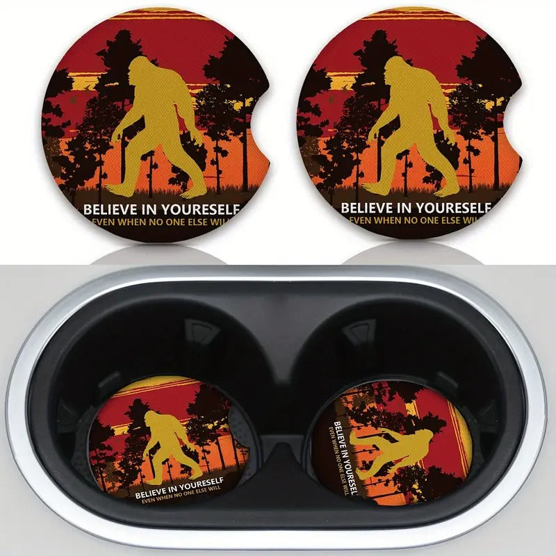 Believe in Bigfoot Car Coaster