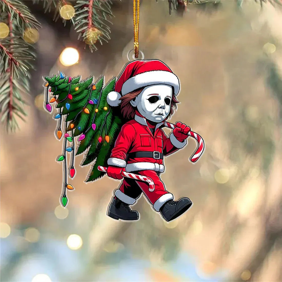 Funny Christmas Horror Christmas Ornament