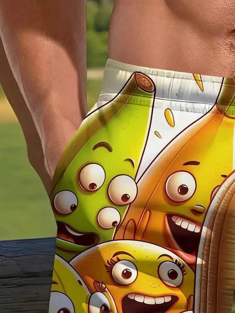 Cartoon Banana Beach Short Quick Dry