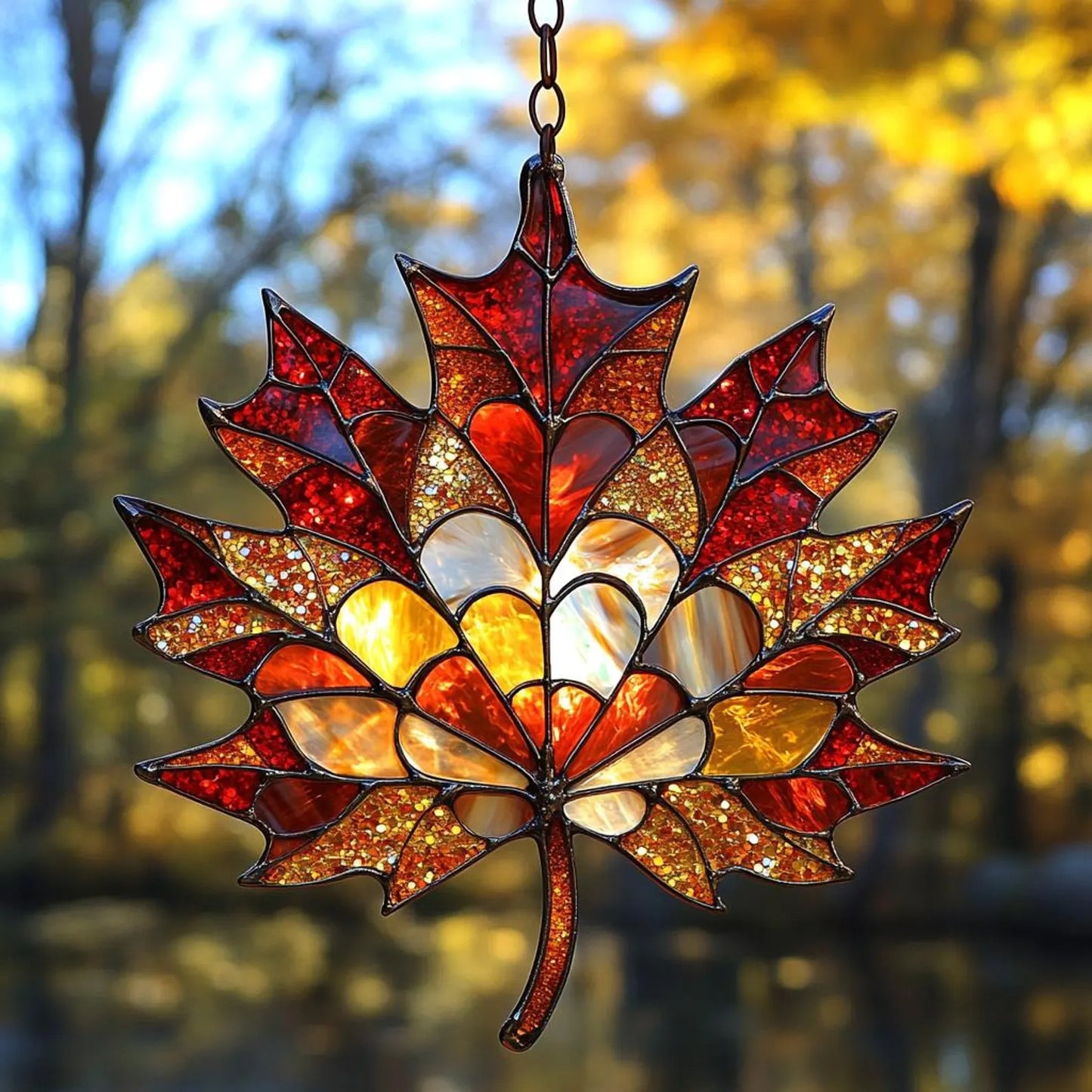 Autumn Maple Leaf Acrylic Suncatcher