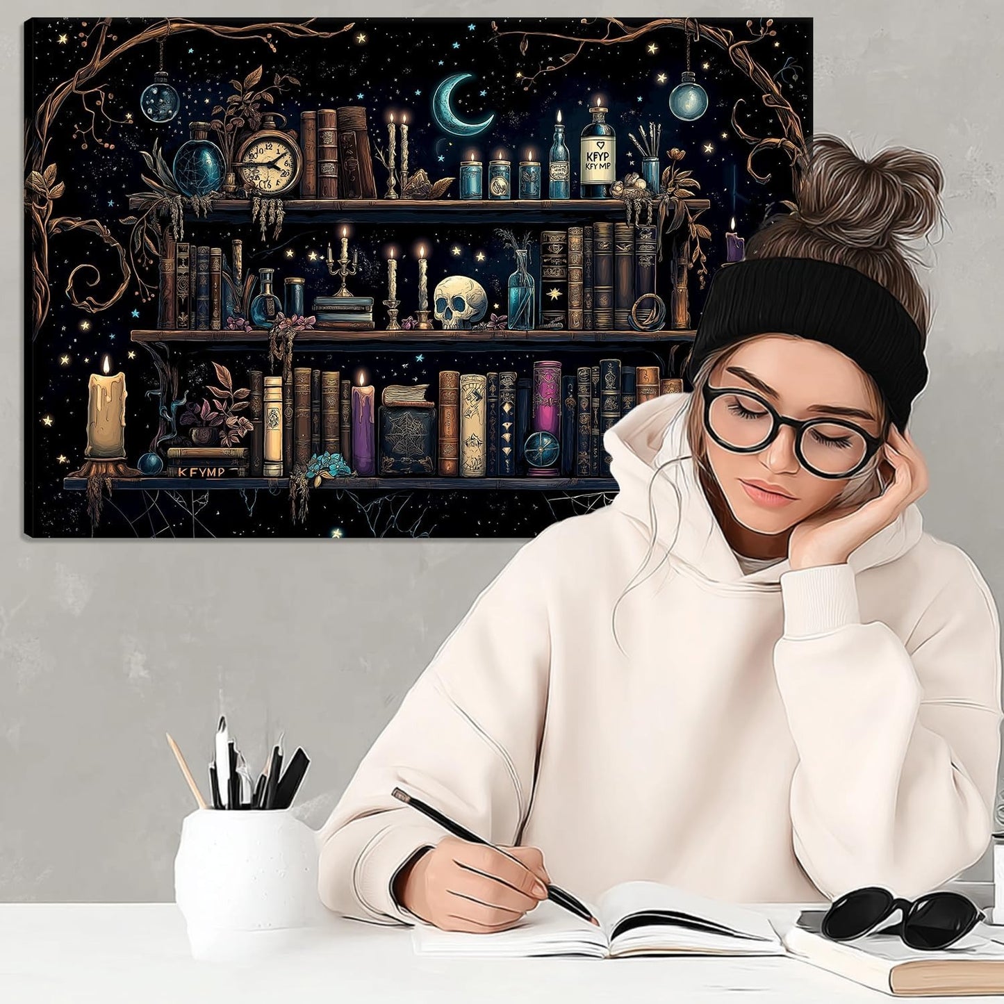 Witch Canvas, Witch Halloween Poster, Wall Decor