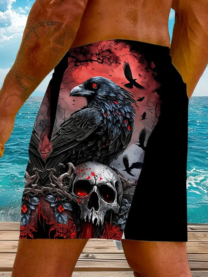 Skull Graphic - Beach Short Quick Dry