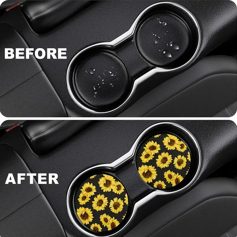 Blooming Sunflower Car Coaster