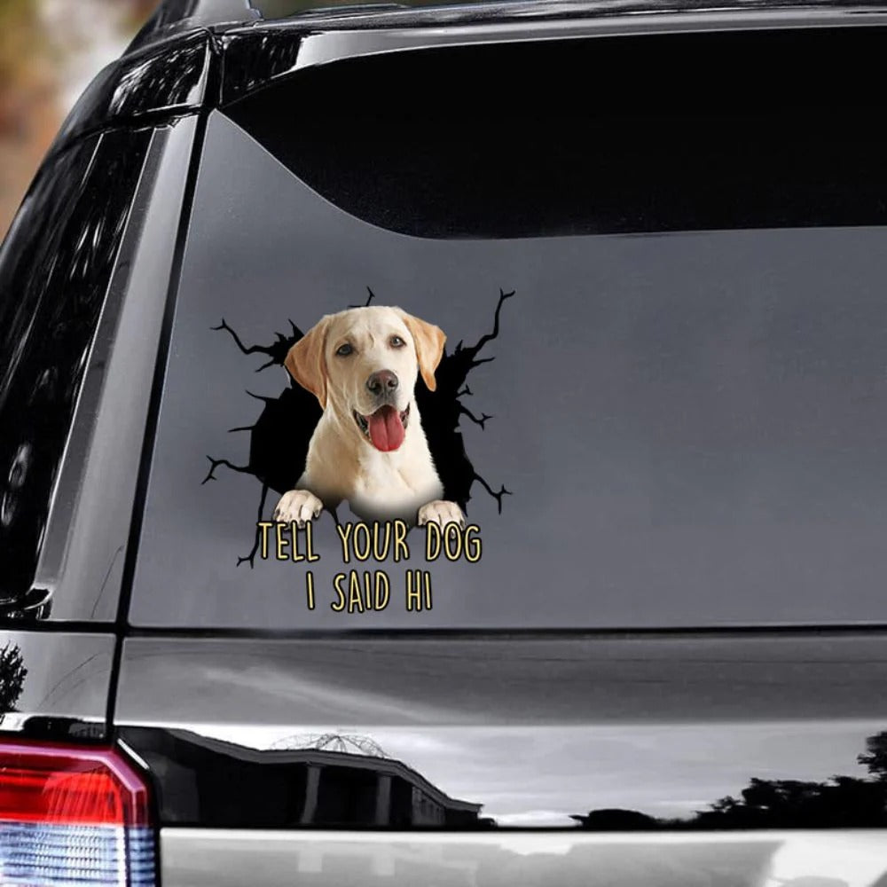Funny Labrador Car Sticker, Dog Decal