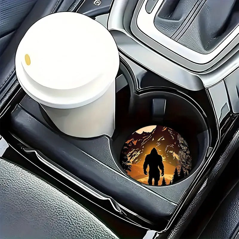 Sip Happens in the Woods – Bigfoot Car Coaster